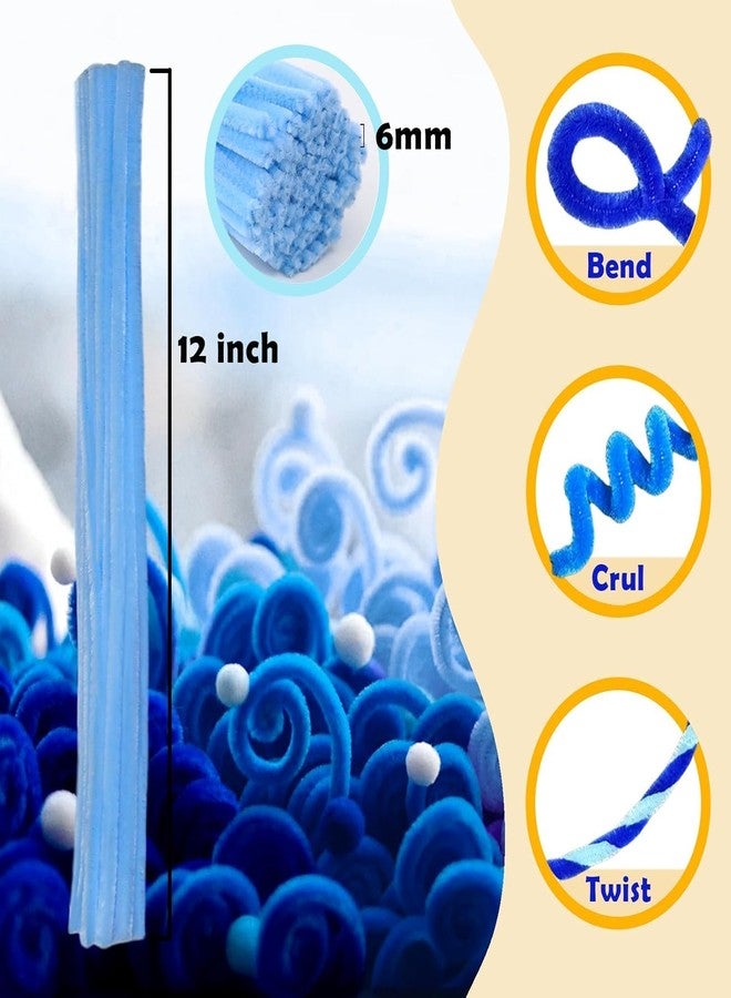 Brille Bee Premium Chenille Stems Pipe Cleaners, Craft Supplies for DIY Art, Floral Creations, School Projects (Blue 150pcs) - Image 3